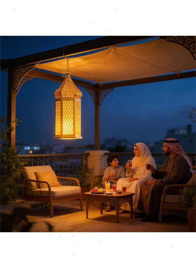 فانوس رمضان LED: أضواء رمضان مقاومة للماء تعمل بالبطارية – زينة رمضان أنيقة لمنزل عيد مبارك - Image 3